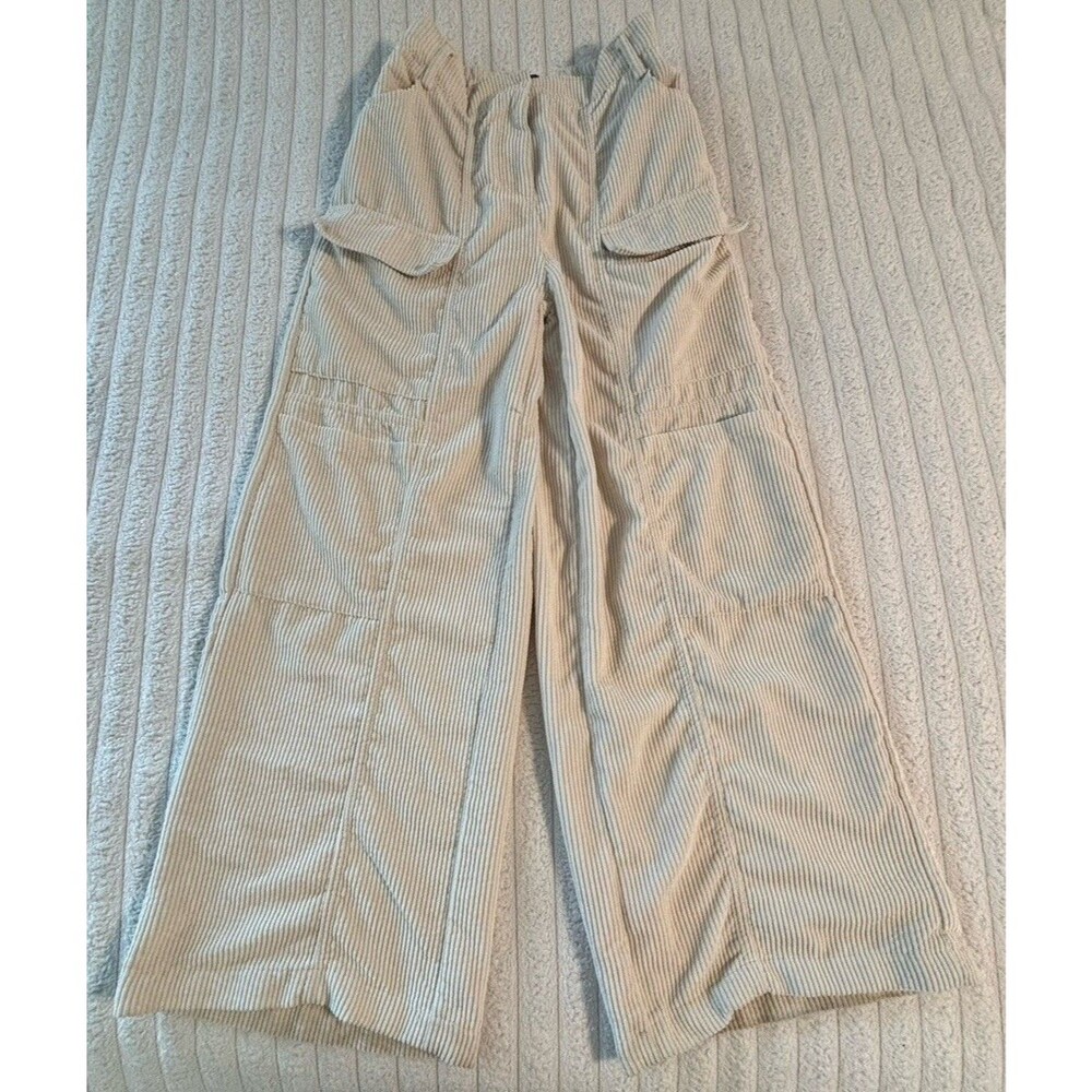 Hunter & Brown Corduroy Pants Womens M Brown Wide Leg Baggy Cargo Retro